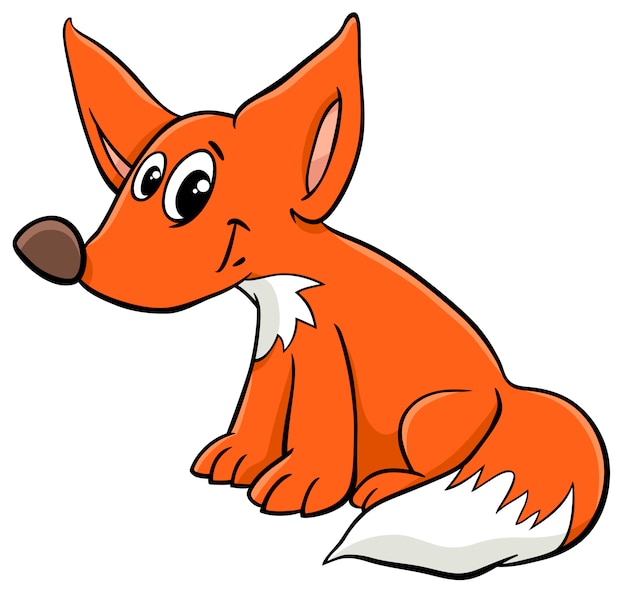 Vettore personaggio dei cartoni animati di giovane volpe