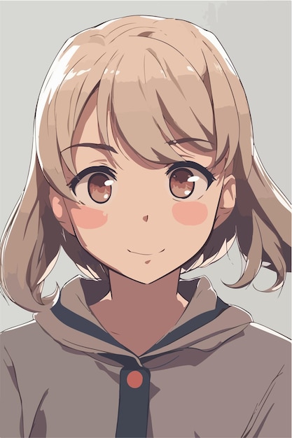 young girl anime style character vector illustration design manga anime girl hair faces cartoon