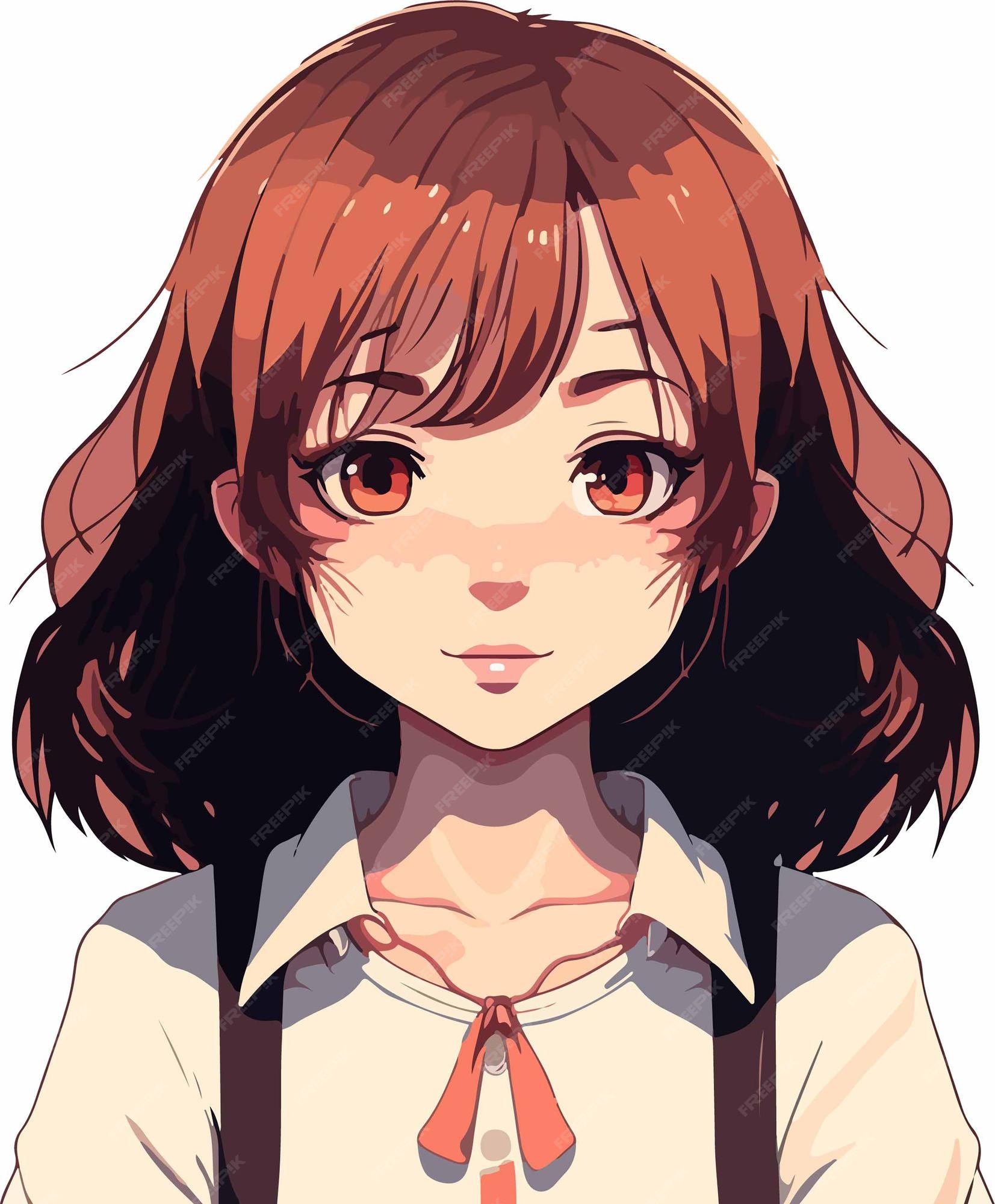 Premium Vector  Vector anime girl. girl in profile with short hair. hand  drawn vector illustration.