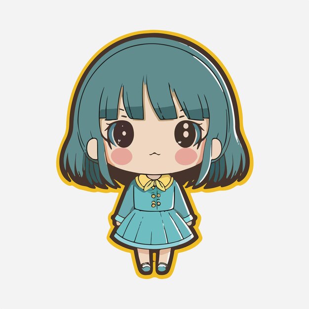 young girl anime style character vector illustration design. Manga Anime girl