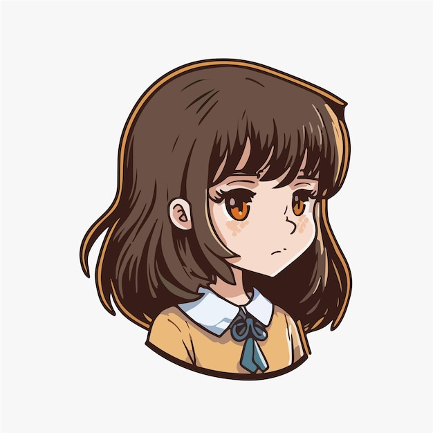 Anime Girl Brown Hair Blue Eyes, HD Png Download , Transparent Png Image -  PNGitem