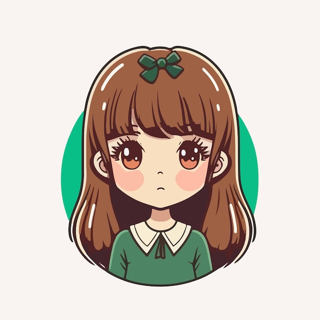 young girl anime style character vector illustration design. Manga Anime girl