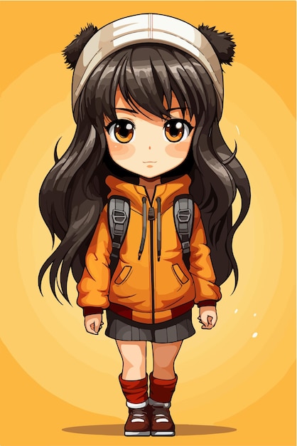 Premium Vector  Young girl anime style character vector illustration  design. manga anime girl