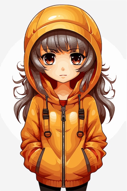 Young girl anime style character vector illustration design manga anime girl