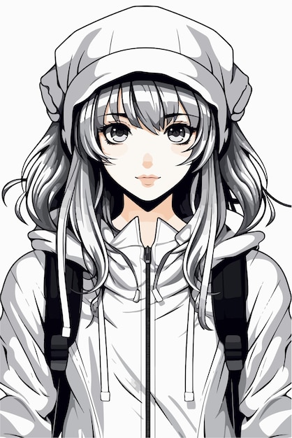 Young girl anime style character vector illustration design manga anime girl