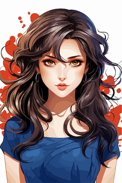 Young girl anime style character vector illustration design manga anime girl