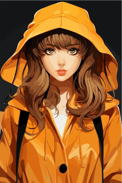 Young girl anime style character vector illustration design manga anime girl