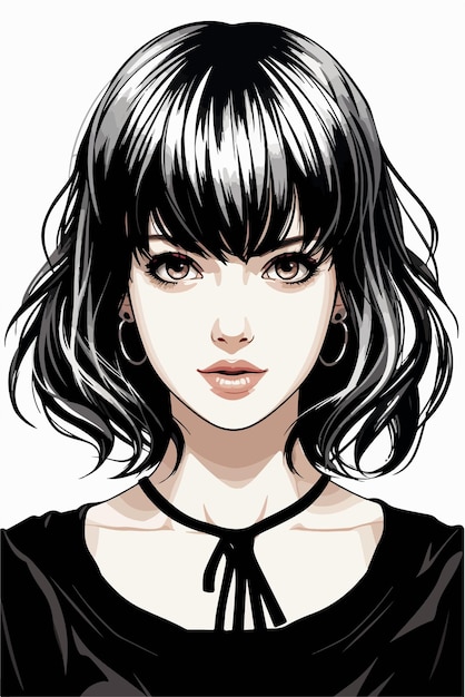 Young girl anime style character vector illustration design manga anime girl
