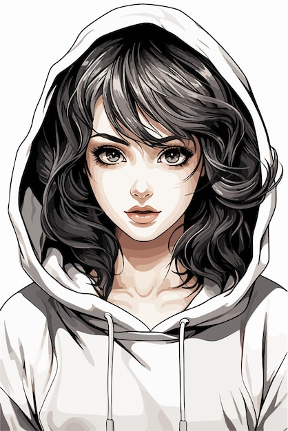 Vettore ragazza giovane stile anime personaggio vettoriale illustrazione design manga anime ragazza