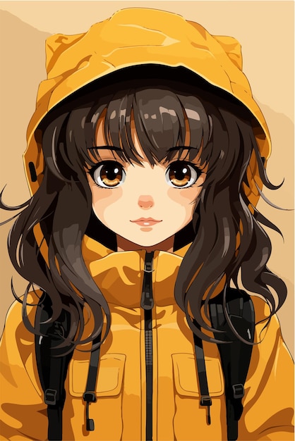 Young girl anime style character vector illustration design manga anime girl