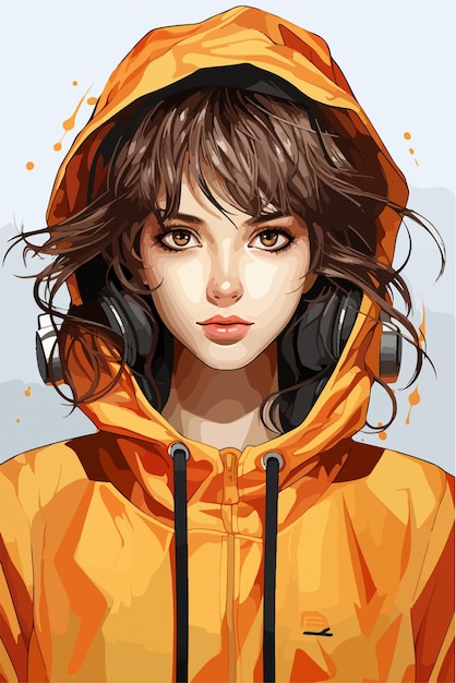 Young girl anime style character vector illustration design manga anime girl