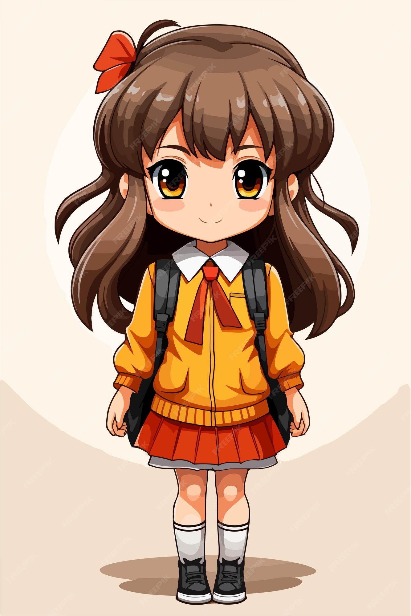 Premium Vector  Young girl anime style character vector illustration  design manga anime girl