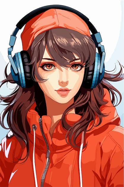 Young girl anime style character vector illustration design manga anime girl