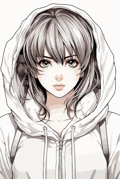 Young girl anime style character vector illustration design manga anime girl