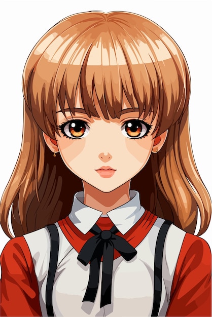 Young girl anime style character vector illustration design manga anime girl