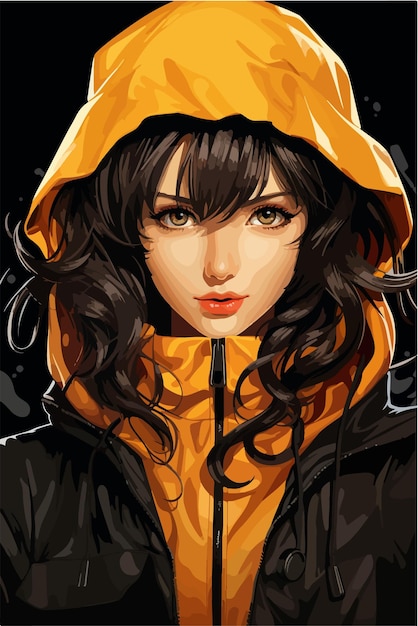 Ragazza giovane stile anime personaggio vettoriale illustrazione design manga anime ragazza