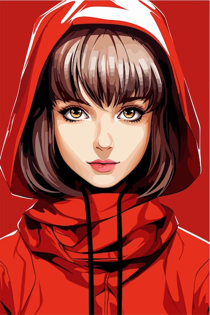 Young girl anime style character vector illustration design manga anime girl