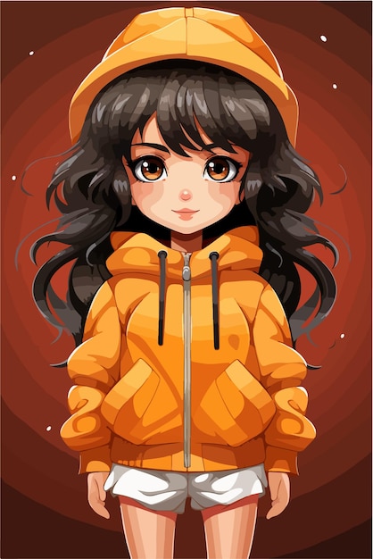 молодая девушка в стиле аниме персонаж векторная иллюстрация дизайн Манга Аниме девушка