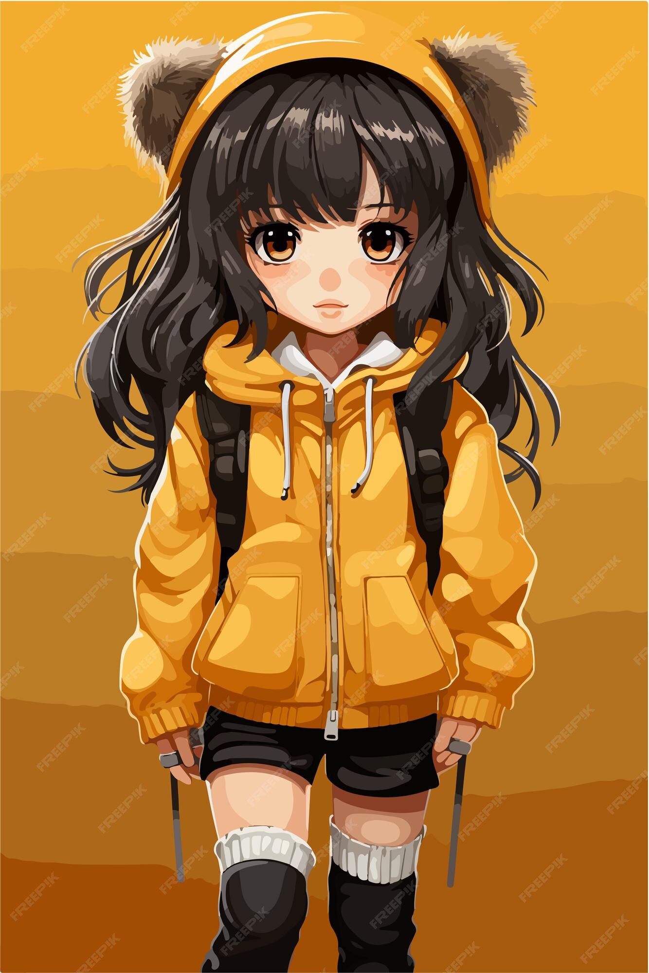 Premium Vector  Young girl anime style character vector illustration  design. manga anime girl