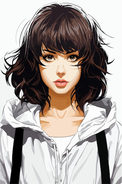 young girl anime style character vector illustration design Manga Anime girl