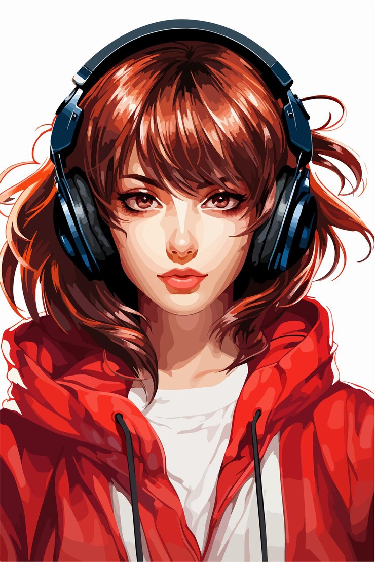Vector young girl anime style character vector illustration design manga anime girl