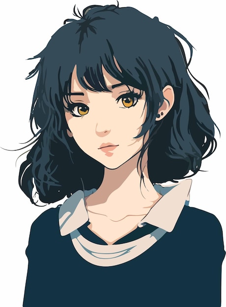 Girl in Winter Coat - Anime Cute Kawaii 