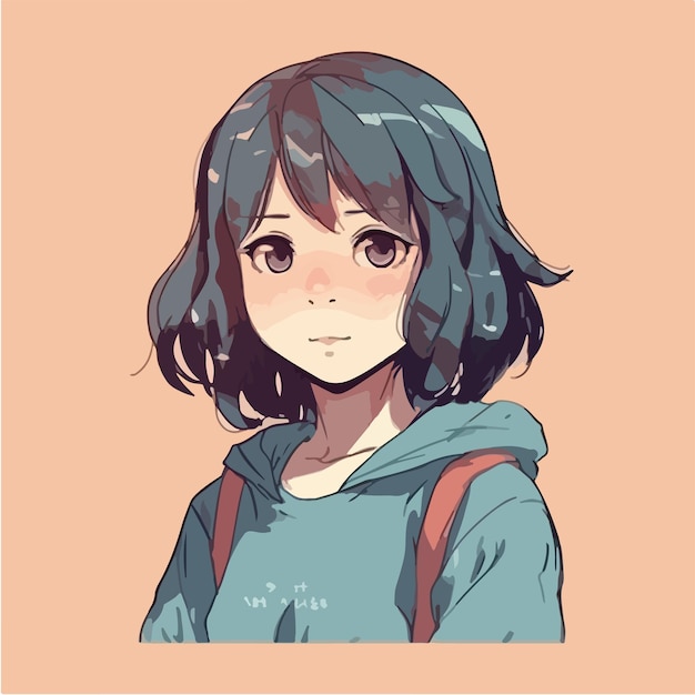 Premium Vector  Young girl anime style character vector