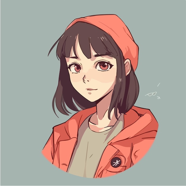 young girl anime style character vector illustration design manga anime girl