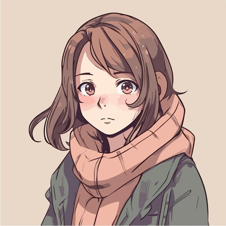若い女の子アニメ スタイル文字ベクトル イラスト デザイン マンガ アニメの女の子