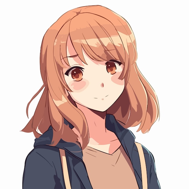 어린 소녀 animestyle 문자 벡터 일러스트 디자인 만화 애니메이션 소녀
