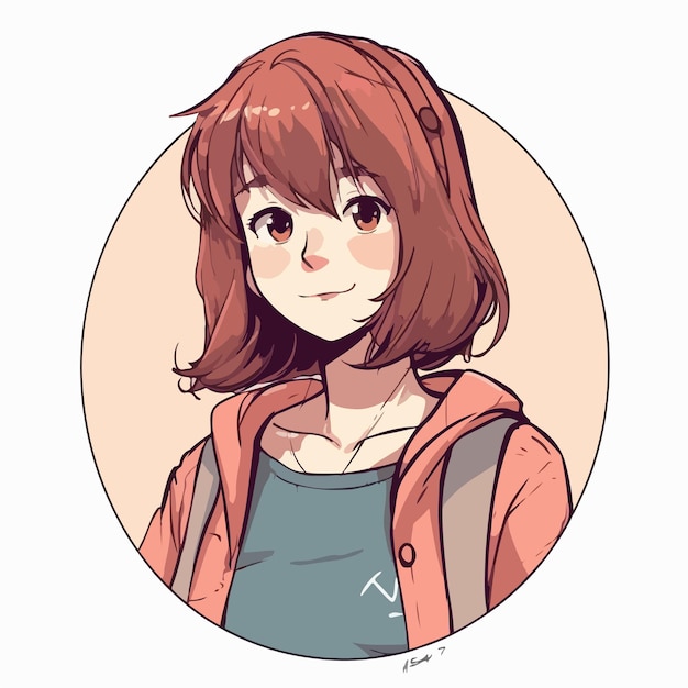 어린 소녀 animestyle 문자 벡터 일러스트 디자인 만화 애니메이션 소녀