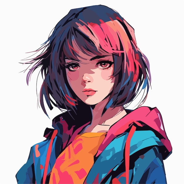 Young girl animestyle character vector illustration design manga anime girl