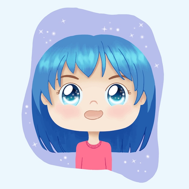 Young girl cartoon character illustration