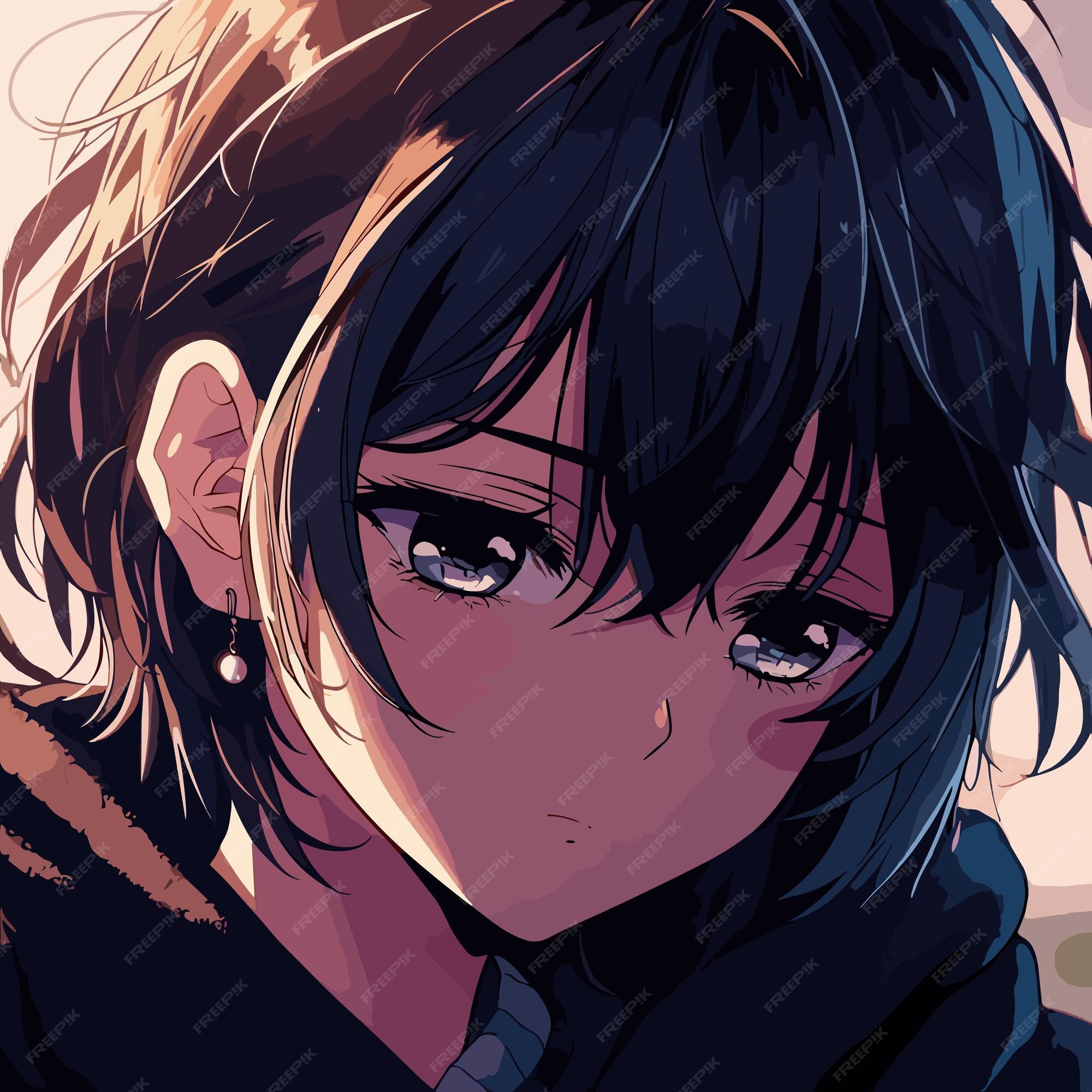 Sad Anime Girl Cartoon Face Stock Illustration 2310233801