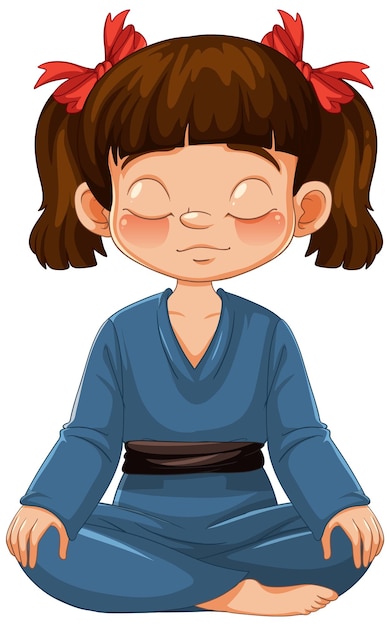 Young Girl Practicing Mindfulness Meditation