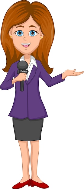 Vector young girl tv presenter