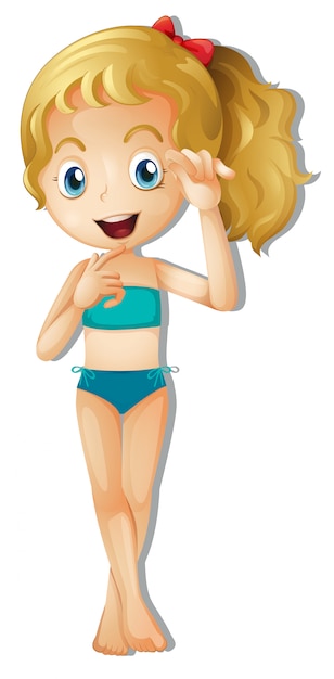 Vector a young girl wearing bikini