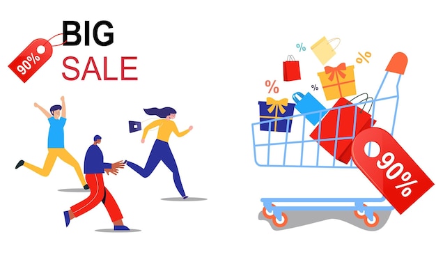 Young girls running for sale big discounts illustration