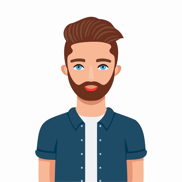 the young handsome casually dressed hipster guy with modern haircut and beard