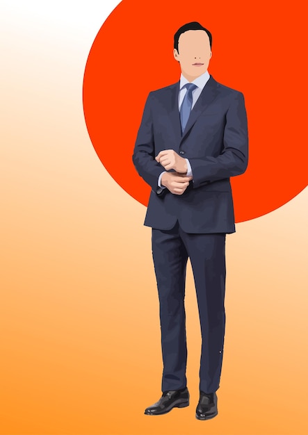 young handsome man 3d hand drawn vector illustration