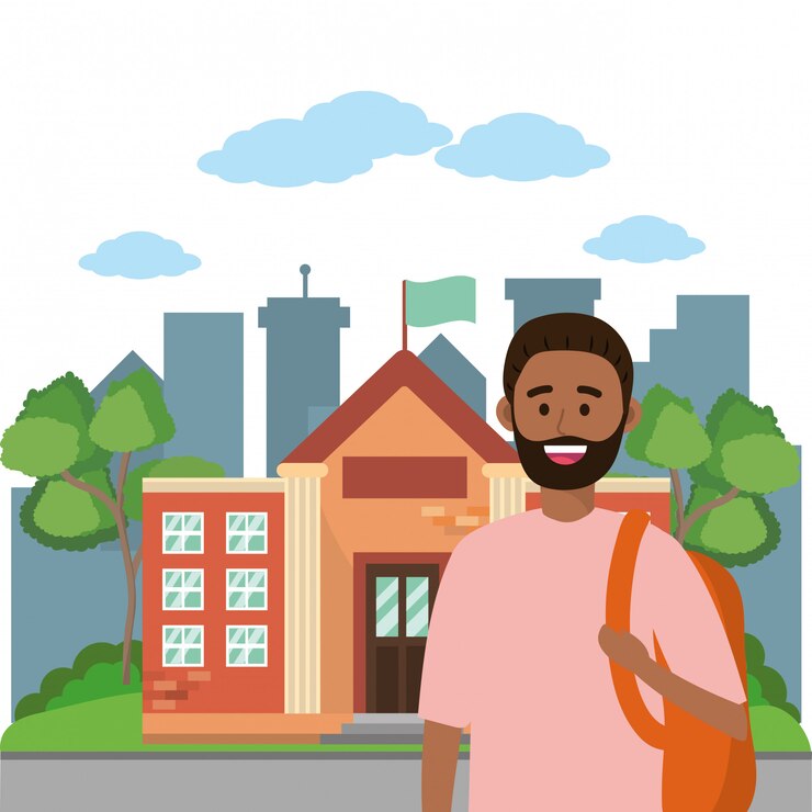 Vector young happy man cartoon