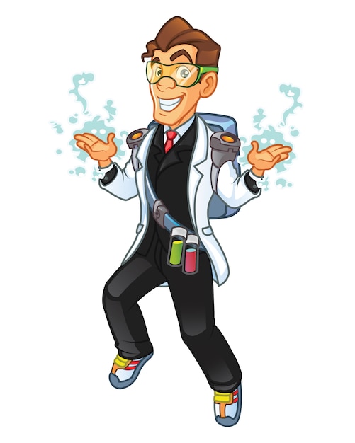 Young Inventor Cartoon Mascot