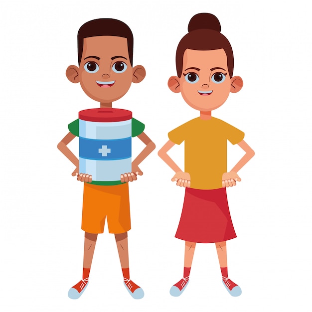 Vector young kids avatar carton character