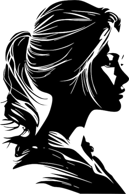 Young Lady Profile Silhouette