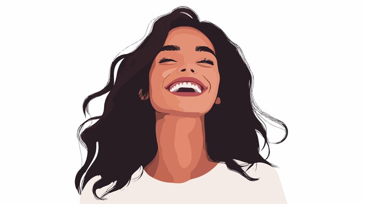 Vector young latin woman with pleasant smile in portrait