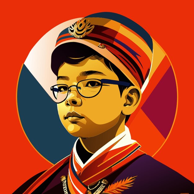 The young malay vector illustration