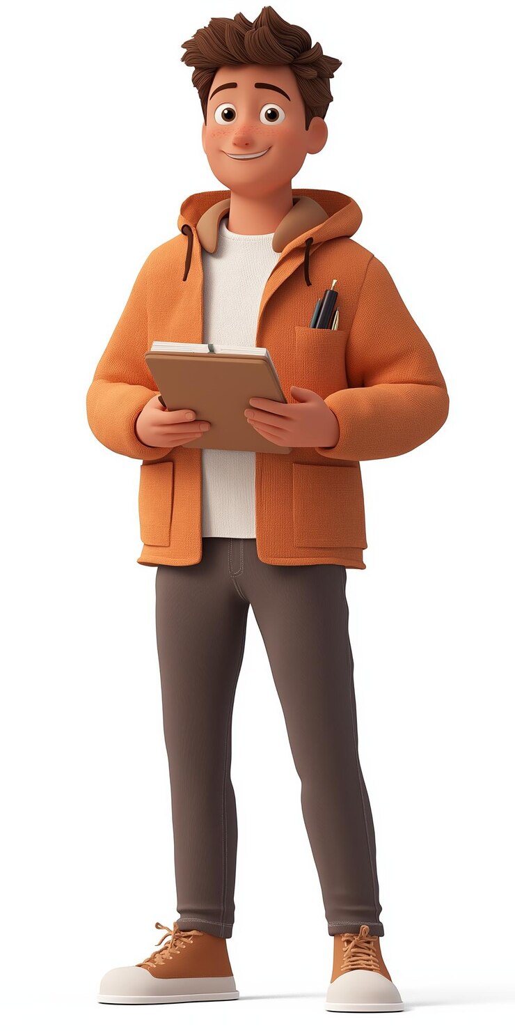 Vector young male influencer cartoon character vector