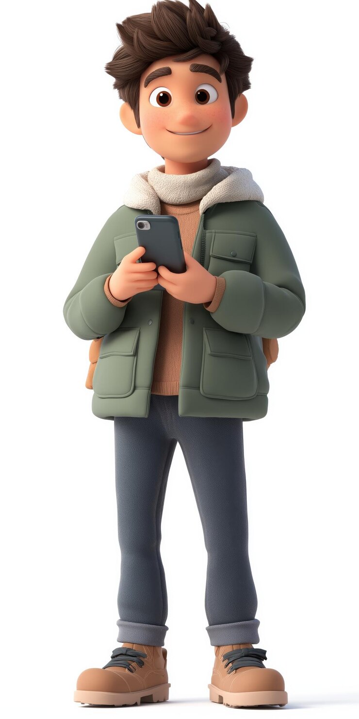 Vector 若い男性ソーシャルインフルエンサーの漫画キャラクターベクトル