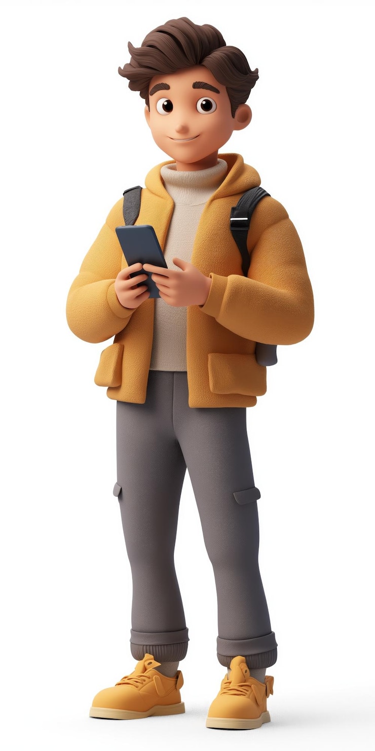 Vector 若い男性ソーシャルインフルエンサーの漫画キャラクターベクトル