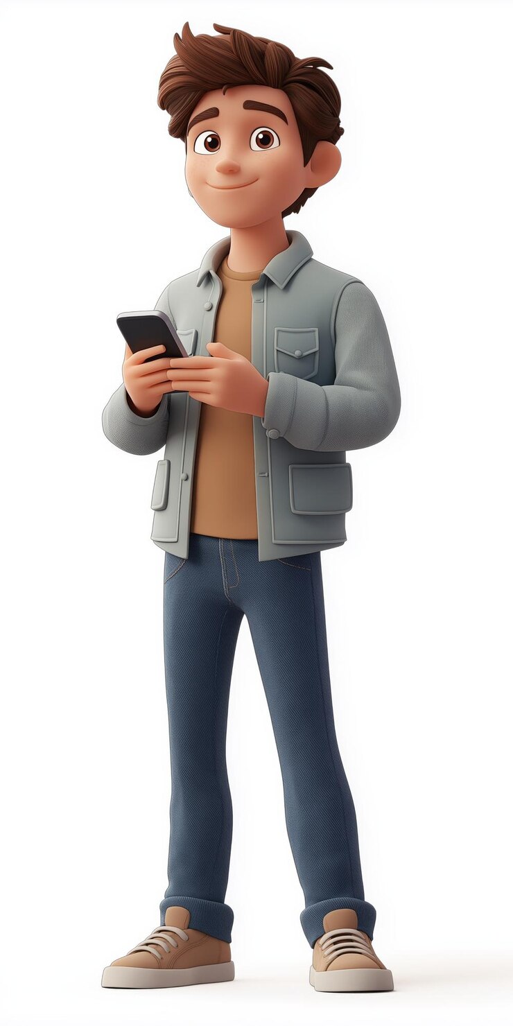 Vector 若い男性ソーシャルメディアの漫画キャラクターベクトル